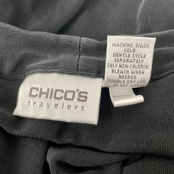 Chico's Travelers Collection Wrinkle Free Long Open Cardigan, Black, Size 2 (L) - Picture 8 of 8